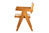 Adda Home Chaise, Bois d'orme/rotin, Marron, 56X61X84 CM