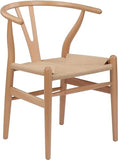 FIXARE Chaise Latérale Salle Manger,Réplique Chaise Wishbone Naturelle, Chaise Salle Manger Bois,Chaise D’Accent, Chaise Latérale