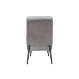 Miliboo Fauteuil Design en Tissu Effet Velours Gris et métal Noir Taylor
