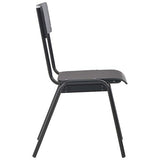 vidaXL 2X Chaises à Dîner Chaises de Salle à Manger Meuble de Cuisine Mobilier de Salon Intérieur Noir Contreplaqué Solide et Acier