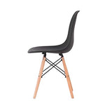 KunstDesign Ensemble de 4 chaises de Salle à Manger, Design Ergonomique, Pieds en Bois de hêtre Naturel, Look Moderne du Milieu du siècle（Noir