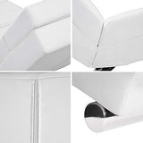 Casaria Méridienne « London » Chaise de Relaxation Chaise Longue d’intérieur Ergonomique Fauteuil rembourré Pieds chromés Blanc