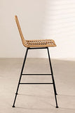 SKLUM Tabouret Haut en Rotin Synthétique Naturel Gouda Naturel Noir ↑75 cm