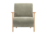 Vente-unique - Fauteuil en Tissu Vert et Bois JULOMO