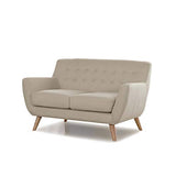 Designetsamaison Canapé scandinave 2 Places Taupe Beige - Nils