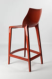 Mahi Mahi Tabouret de bar design moderne en polypropylène coloré, hauteur 76 cm, MMPPBR2, rouge rouille, lot de 2 tabourets