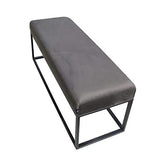Damiware Couchy | Banc Design pour Salle à Manger, la Cuisine ou Le Couloir, Banquette d'Entrée | Longueur 121 cm | Velours et Pieds en métal (Gris)