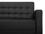 Beliani - Canapé Convertible 3 Places - Aberdeen - Simili-Cuir, Noir
