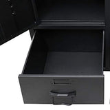 Tidyard Garde-Robe Métal | Armoire Metallique Industriel 2 Portes et 2 Tiroirs 90 x 40 x 180 cm Noir
