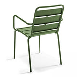 Oviala Palavas - Fauteuil de Jardin en métal Vert Cactus