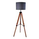 FORWIN Lampadaire- Solide Bois Trois Pieds Lampadaire Salon Chambre Bureau Lampe Éclairage intérieur (Couleur : NOIR)
