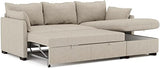 BUDWING Orlando Canapé Convertible d'angle Lit Chaise Longue Coffre Réversible Droite et Gauche Beige