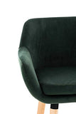 Lot De 2 Tabourets De Bar Grant en Velours I Chaise Haute De Bar Et De Cuisine I Assise Et Dossier Rembourrés I Empiétement en Bois, Couleur:Vert