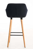 Tabouret de Bar Grant Tissu Design Scandinave I Tabouret de Bar Industriel avec Dossier et Accoudoirs I Chaise de Bar Confortable Ergonomiqu, Couleur:Noir