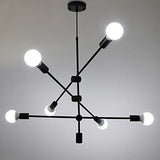 LynPon Sputnik Lustre Industriel Noir Suspension Luminaire Vintage Plafonnier 6 Lumières pour Chambre Cuisine Loft Couloir Salle À Manger Salon Café