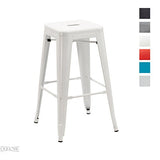 DUHOME Tabouret de Bar en Métal, 76cm Tabouret Haut Empilable Tabouret de Comptoir Industrielle pour Bar Bistro Cuisine, Blanc