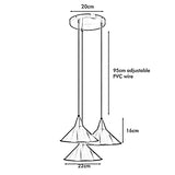 Suspension E27, plafonnier industriel à 3 têtes, plafonnier rétro en métal, plafonnier de salle à manger (Laiton jaune)