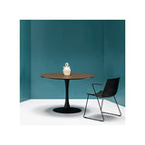 Tousmesmeubles Table de Repas Ronde Pied Central - Still : Noyer - L 110 x l 110 x H 75 cm - Neuf