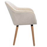 WOLTU Lot de 4 Chaises de Salle à Manger Chaise de Loisirs en Velours et Bois Massif,Chaises de réception Crème Blanc BH95cm-4
