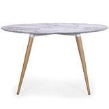 Paris Prix - Table De Repas Effet Marbre Eloise 130cm Blanc