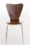 Chaise Empilable Calisto en Bois - Assise Ergonomique - Chaise de Salle d'Attente en Bois Chaise, Hauteur Assise 45 cm -Couleurs au Choix:, Couleur:Noyer