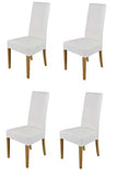 Tommychairs - Set 4 chaises Luisa pour Cuisine, Bar et Salle à Manger, Robuste Structure en Bois de hêtre peindré en chêne, Assise et Dossier rembourrés et revêtus en Cuir Artificiel Couleur Blanc