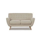Designetsamaison Canapé scandinave 2 Places Taupe Beige - Nils