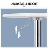 WOLTU BT02ws Table de Bar en MDF avec Pied,Table Ronde Hauteur réglable,Blanc