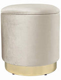 Zedelmaier Tabouret Rond en Velours avec Espace de Rangement, Beige, 373741,5cm
