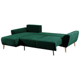 Selsey Briallen - Canapé d’Angle Gauche - 210x130 cm, Vert Bouteille, Pieds en Bois - Style scandinave