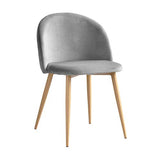 Chaise Ronde Velours Gris Clair