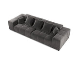 MICADONI Canapé Modulaire Margo, 3 Places, Gris Foncé, Velours