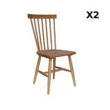 Alice's Home - Lot de 2 chaises Naturelles à barreaux en Bois d'hévéa. Romie. L 50.8 x P 44.2 x H 90cm