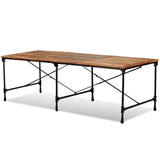 Wakects Bureau de Cuisine, Table de Salle à Manger, roulettes de Table en Bois, Style Industriel pour Restaurant, Maison