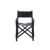 Fauteuil de réalisateur en véritable cuir noir