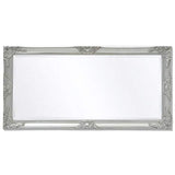 Tidyard Miroir Mural Magnifique pour Salle de Bain/Dressing Style Baroque Argenté 120 x 60 cm