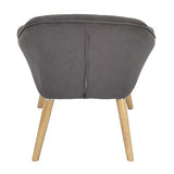 HOME DECO FACTORY HD7152 Assise Siege Fauteuil Salon Salle à Manger Pieds Contrastant, Gris Fonce-Bois, 74x75x70cm