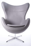 VOLERO' Shopping Online, Egg Chair, Fauteuil Suspendu, modèle Aphrodite, Rembourrage en Fibre de Verre, revêtement en Similicuir Rouge, Base en Aluminium rotative à 360 ° en métal argenté.