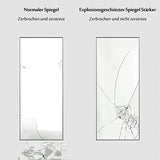 AUFHELLEN Miroir sur Pied 140x50cm avec Cadre en Métal Noir Miroir sur Pied HD Grand Miroir Mural avec Crochets pour Salon, Chambre et Dressing Miroir