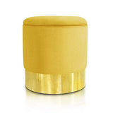 IDMarket - Pouf en Velours Jaune et doré