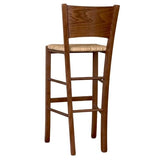 okAffareFatto di Zimbardi Costanza Tabouret de bar Lucy en bois noyer foncé h 73 cm avec assise paille de riz