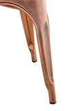 Chaise Empilable Au Design Industriel Benedikt I Siège Original en Métal avec Dossier Haut I Pieds avec Patins De Protection I Assise 46 cm, Couleur:cuivre
