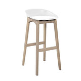 MOB-IN Tabourets de Bar Îlot Central Bois et Blanc Riva 65cm | Lot de 4