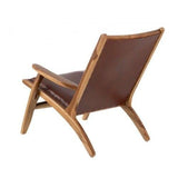 DENZZO - Fauteuil Confort Cuir Cognac et Bois