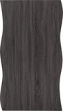 Seconique Table de Salle à Manger Quebec avec Bord ondulé d'ingénierie, Grain de Bois Noir/Noir, W 1400mm x D 800mm x H 760mm