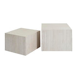 Miliboo Tables Basses gigognes Design Effet travertin (Lot de 2) Calla
