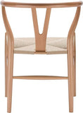 YAXANSIH Lot de 2 chaises de Salle à Manger, Cuisine, Style Wishbone en Poly et écorce (Couleur : Naturel)