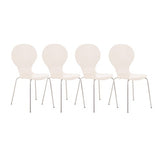 CLP Lot de 4 Chaises Empilables Robustes Diego, Chaises Empilables en Bois avec Dossier, Siège Confortable en Forme Ergonomique, Hauteur Assise 45 cm, Charge Max/Chaise 120 kg, 12 Couleurs: Blanc
