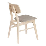 Kave Home - Chaise Selia en Bois d'hévéa Massif et placage de chêne avec revêtement Gris Clair