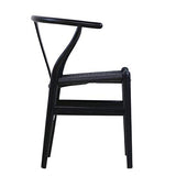 Tomile Wishbone Chaise en Y en bois massif et rotin naturel